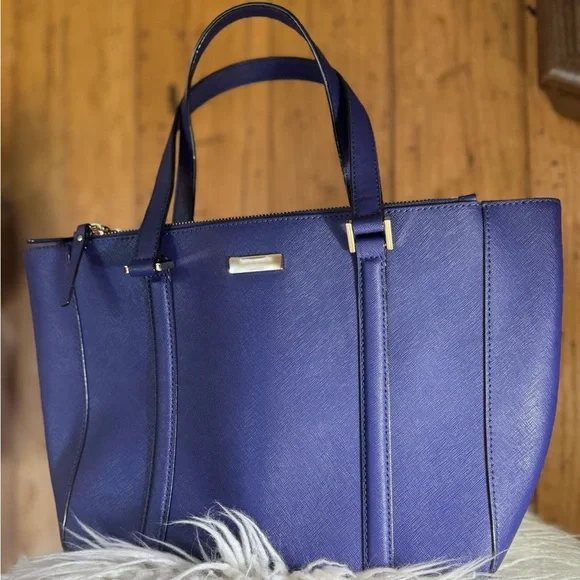 Kate Spade New York Royal Blue Saffiano Leather Tote Bag - Picture 13 of 15